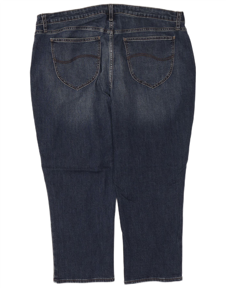 Lee Womens Riders Mid Rise Capri Jeans EUA 20 3XL W40 L23 Azul Marinho Algodão