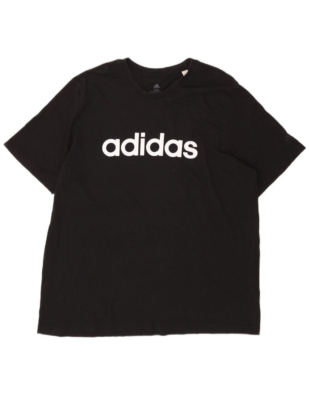 ADIDAS Mens Graphic T-Shirt Top 2XL Algodão Preto