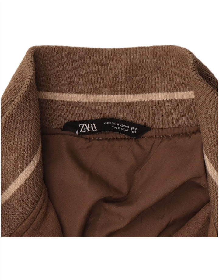 Jaqueta bomber masculina de camurça ZARA Reino Unido 38 marrom médio