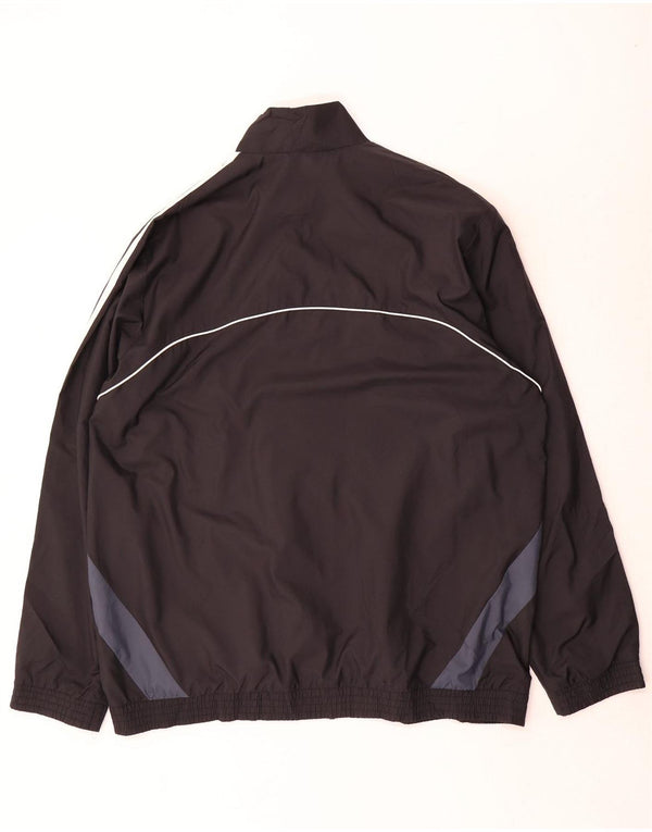 Adidas Mens Tracksuit Top Jacket UK 46/48 XL Preto Colorblock Poliéster