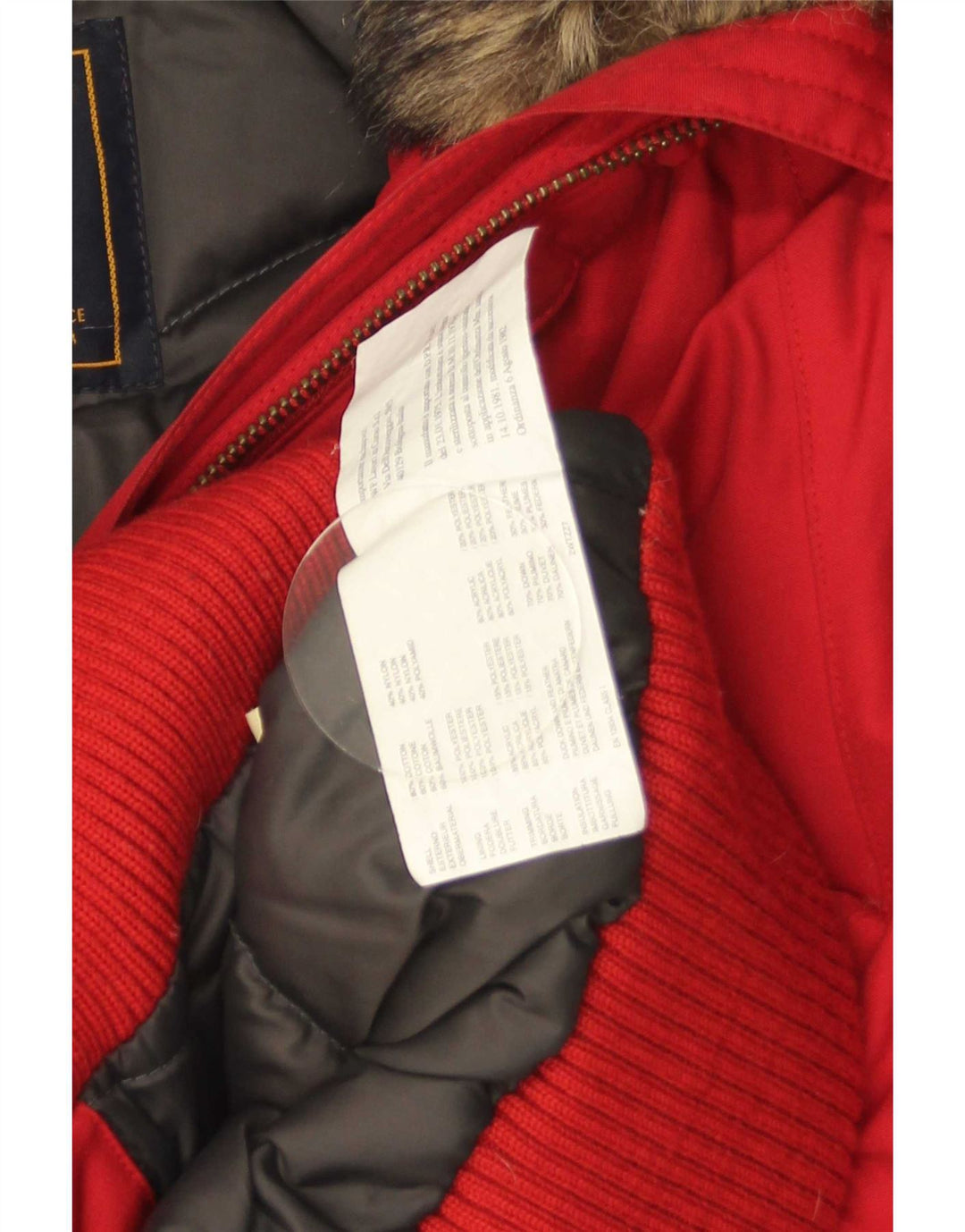 Jaqueta feminina acolchoada com capuz Woolrich Reino Unido 14 grande algodão vermelho