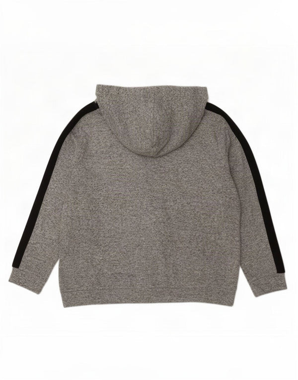 Suéter com capuz feminino Marks & Spencer Reino Unido 14 grande poliéster manchado cinza