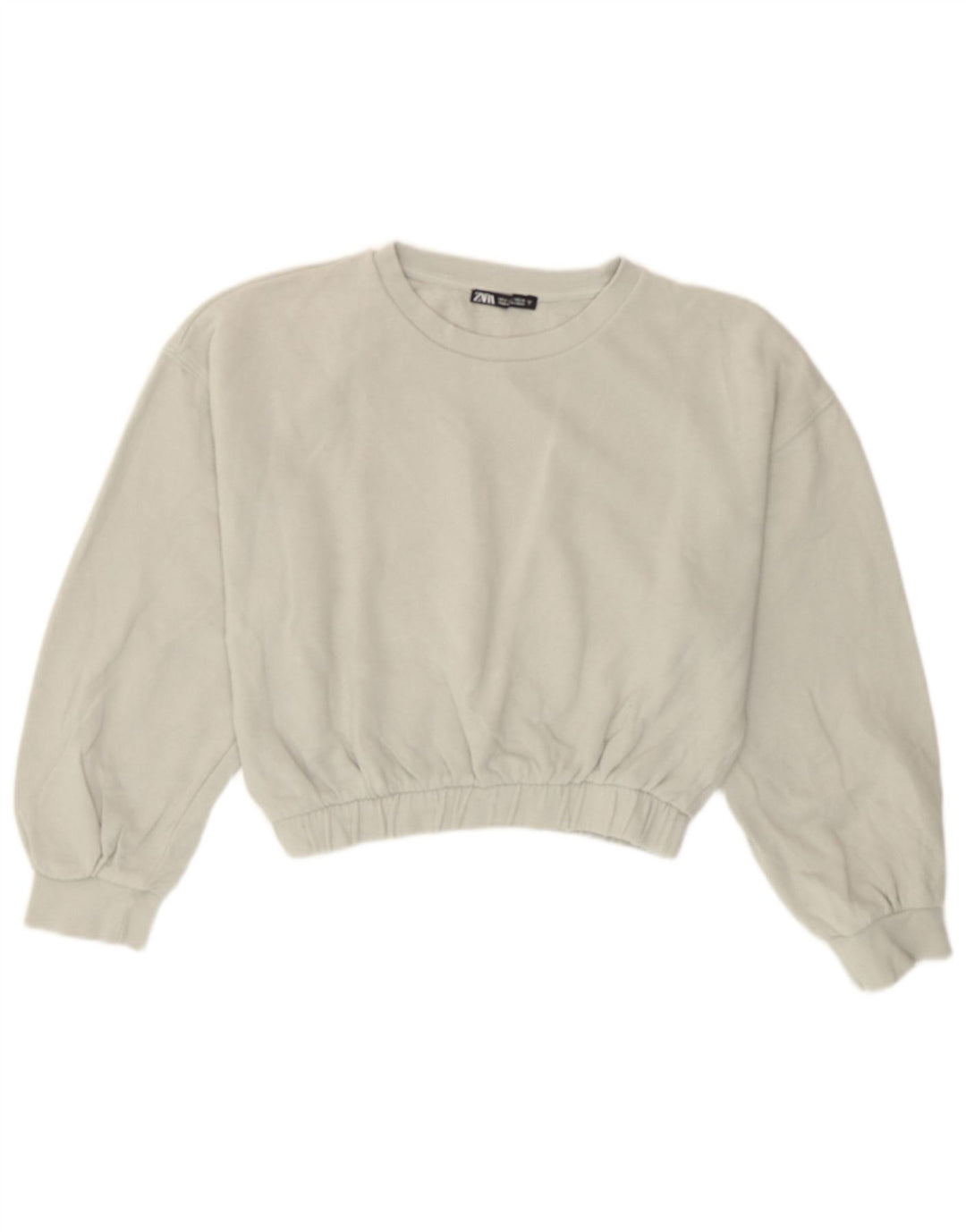 Moletom Zara feminino cropped UK 14 algodão cinza médio