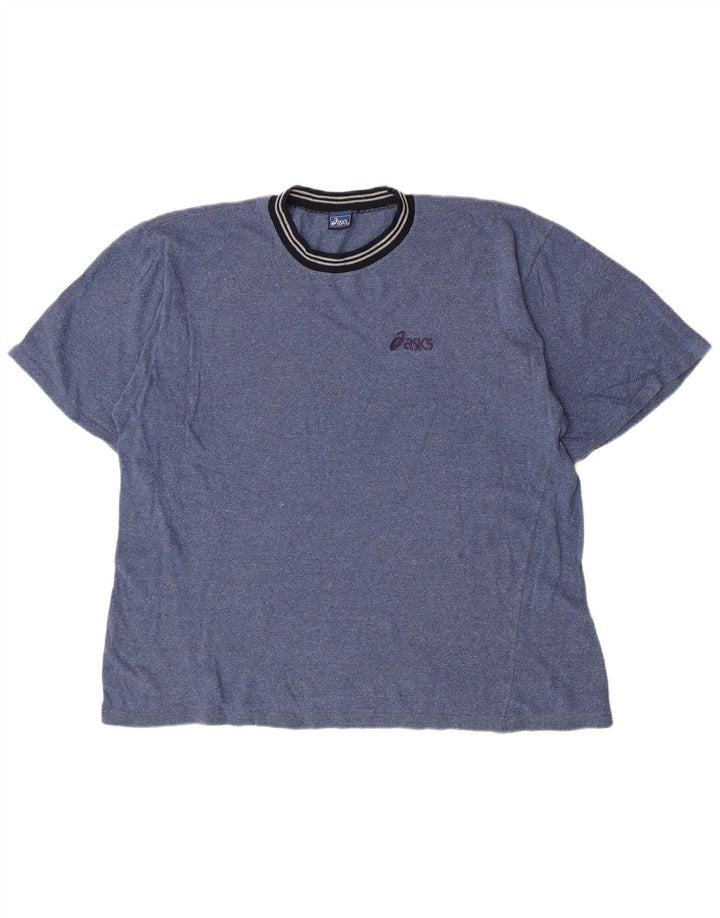 Camiseta masculina Asics Top grande azul manchado