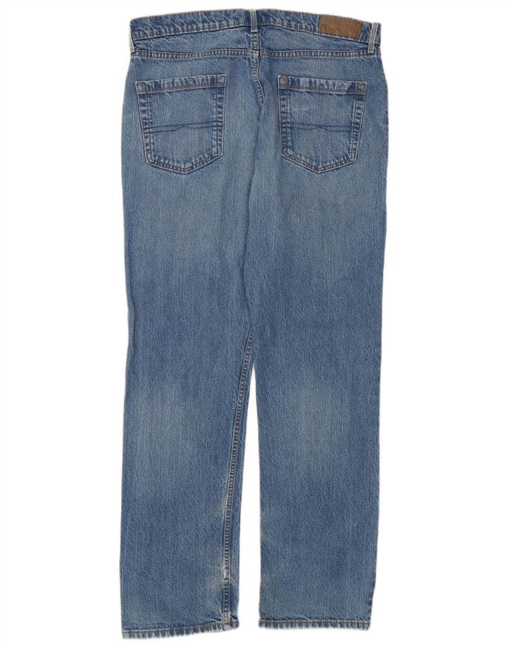 Calça jeans reta regular masculina Marks & Spencer W34 L31 algodão azul