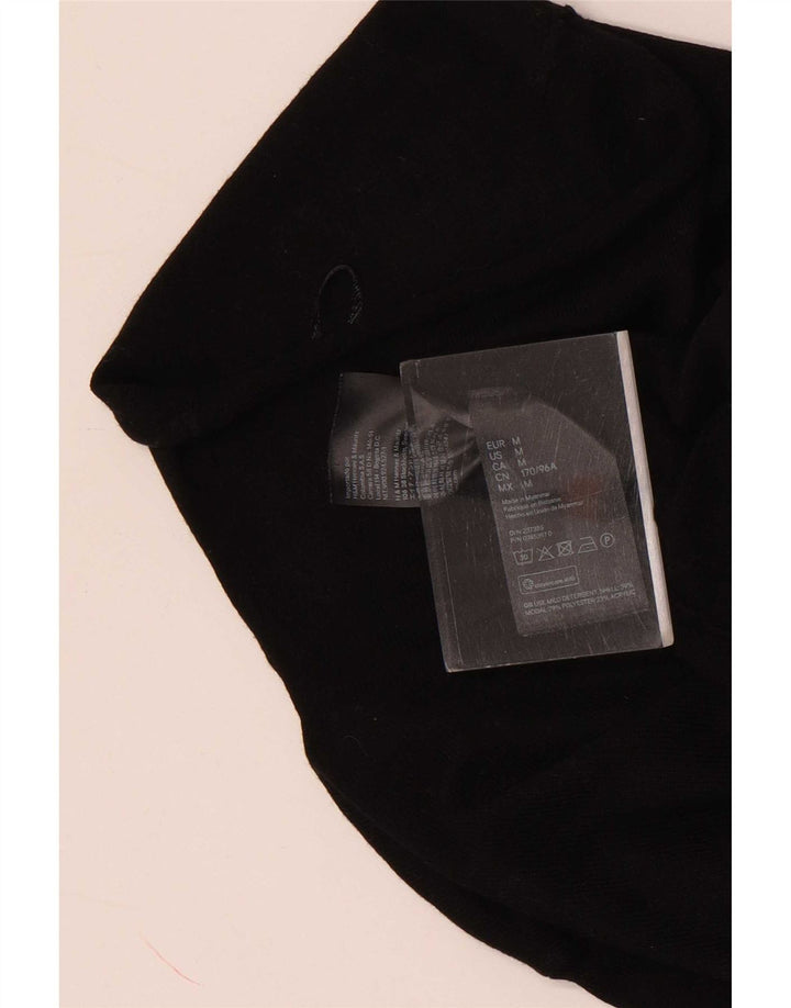 Top feminino H&M de manga comprida UK 14 médio preto modal