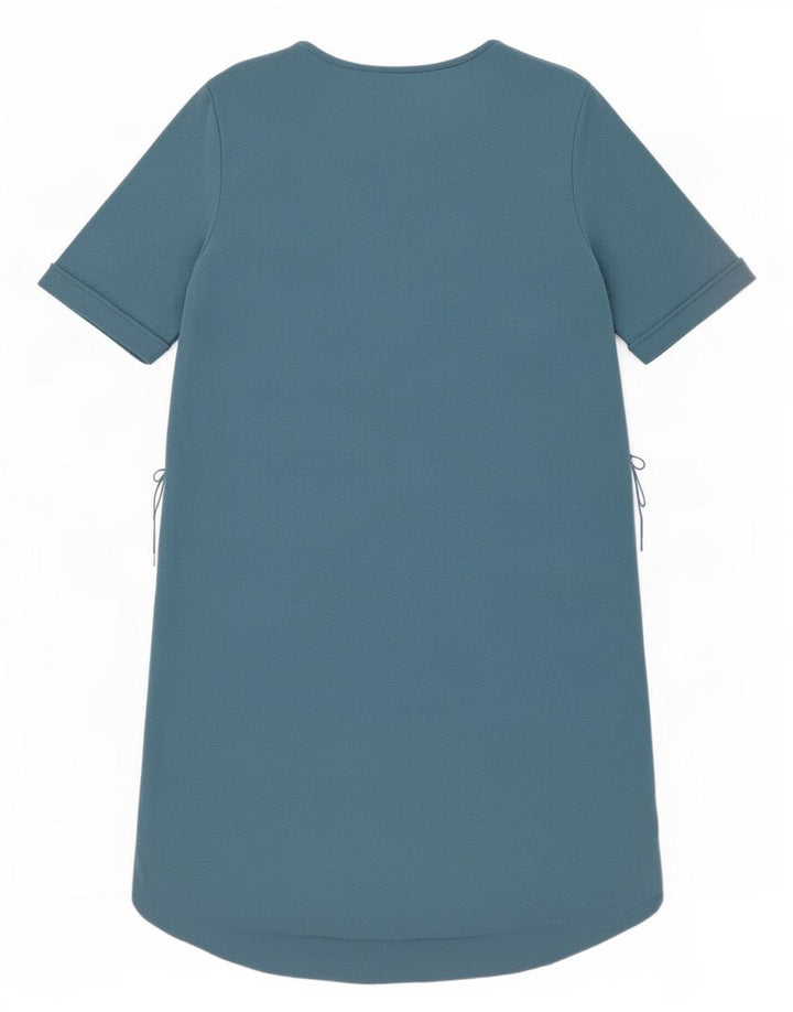 Vestido feminino Zara de mangas curtas, Reino Unido 14, azul médio, poliéster