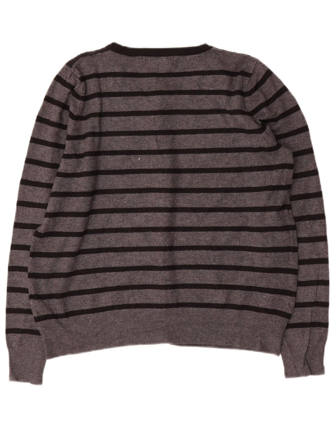 Suéter cardigã feminino MARKS & SPENCER Reino Unido 14 listrado cinza médio