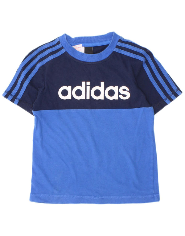 Camiseta Adidas Meninos Graphic Top 7-8 Anos Azul Colorblock