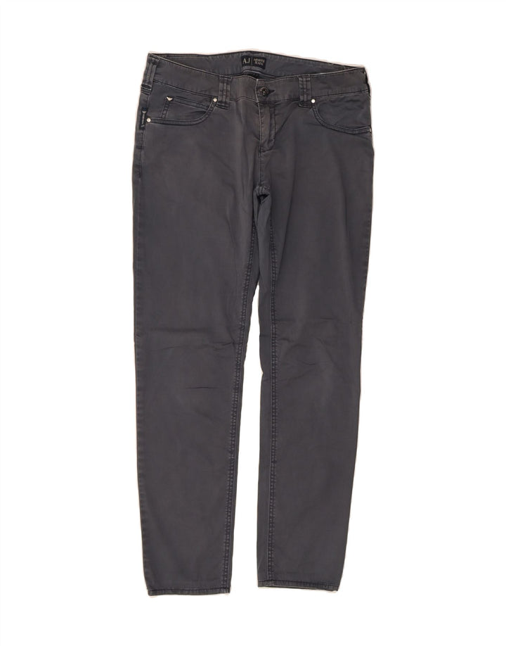 ARMANI JEANS Womens Slim Casual Trousers W29 L29 Grey Cotton Vintage Armani Jeans and Second-Hand Armani Jeans from Messina Hembry 