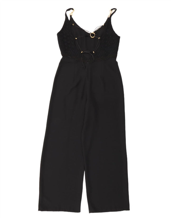 Macacão feminino vintage IT 46 grande poliéster preto