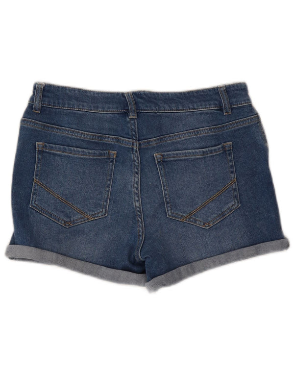 Shorts jeans feminino Oasis UK 12 médio W30 algodão azul