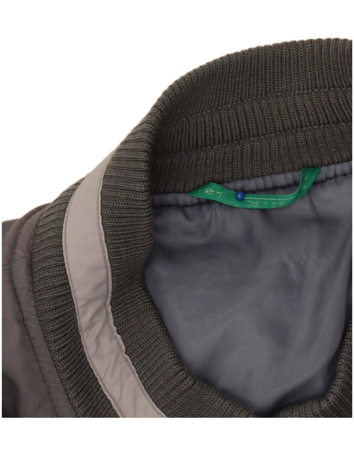 Canda Mens Bomber Jacket UK 40 Grande Poliéster Colourblock Cinza