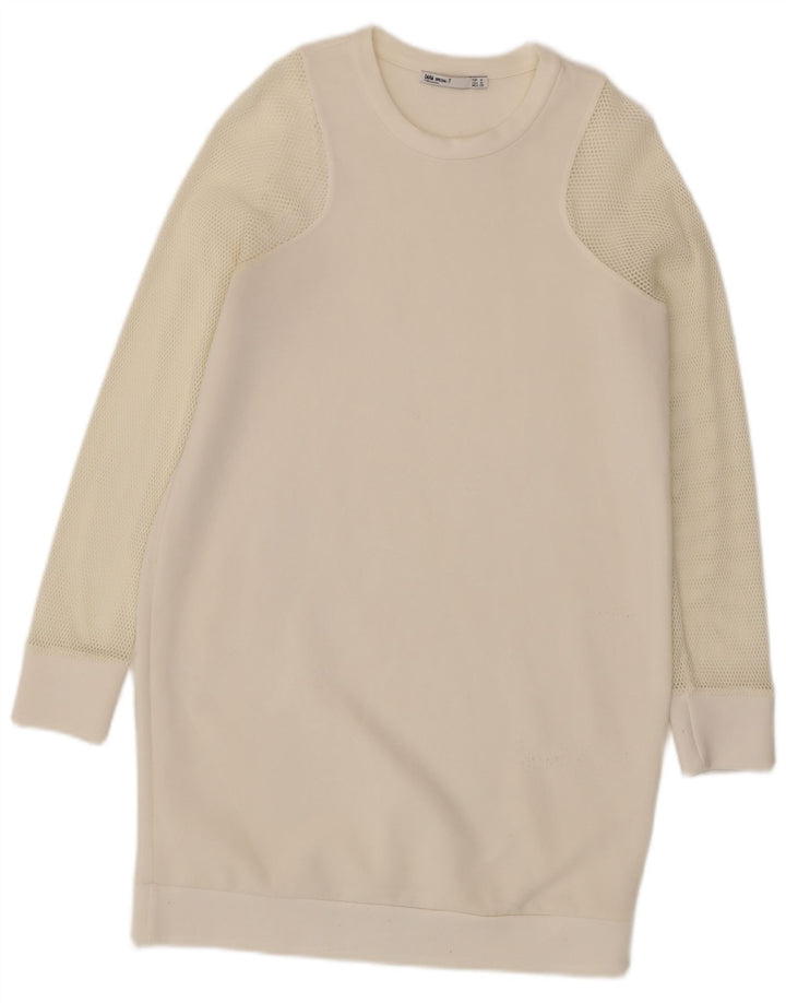 Vestido suéter feminino Zara UK 12 médio off white