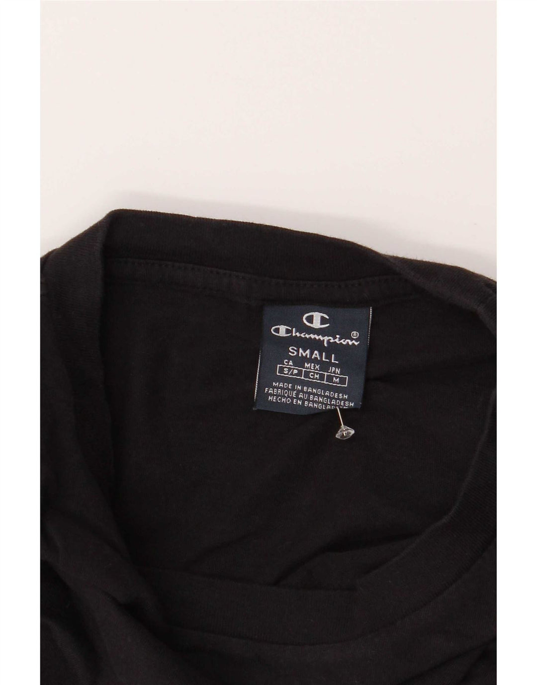 Camiseta masculina Champion pequena de algodão preto
