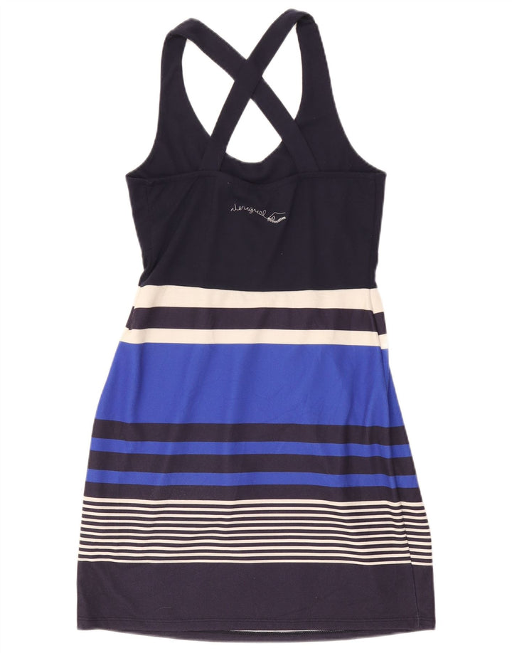 Vestido de verão feminino Desigual gráfico UK 12 poliéster listrado azul marinho médio