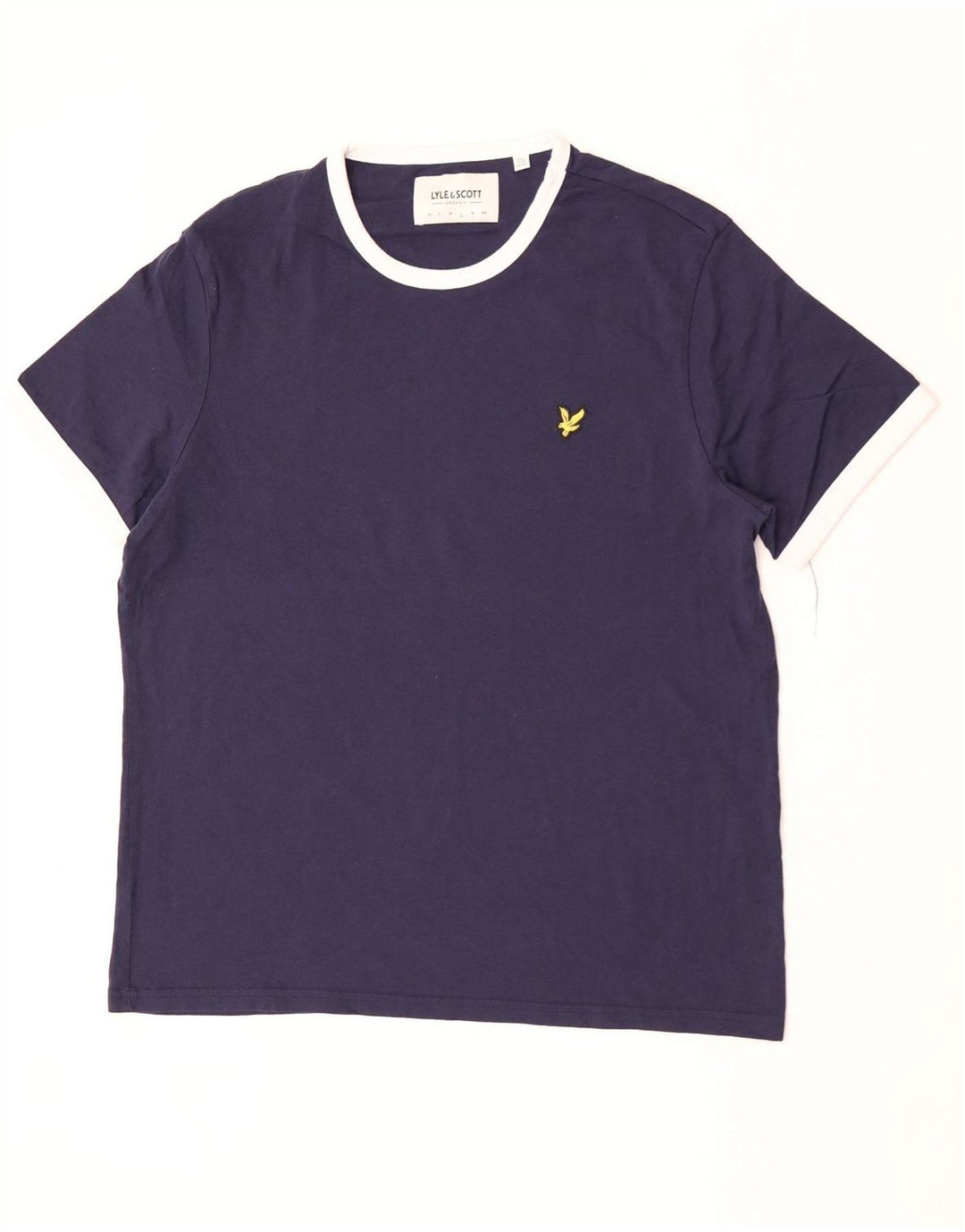 Camiseta masculina Lyle & Scott grande bloco colorido azul marinho