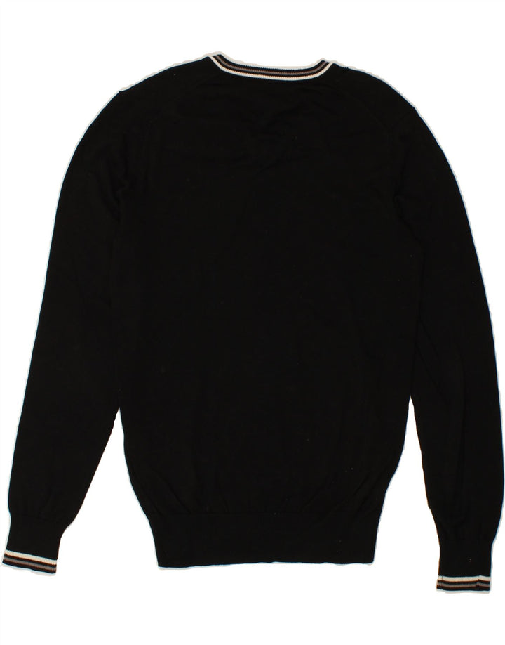 Suéter masculino BEN SHERMAN Heritage com decote em V de algodão preto médio