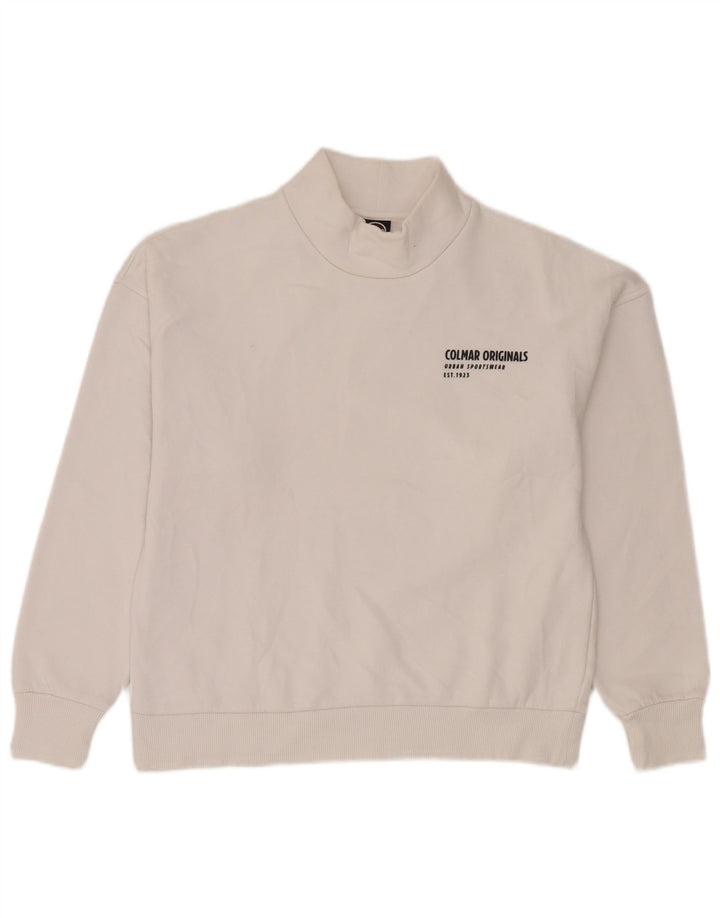 Colmar feminino oversized moletom jumper UK 10 pequeno algodão branco