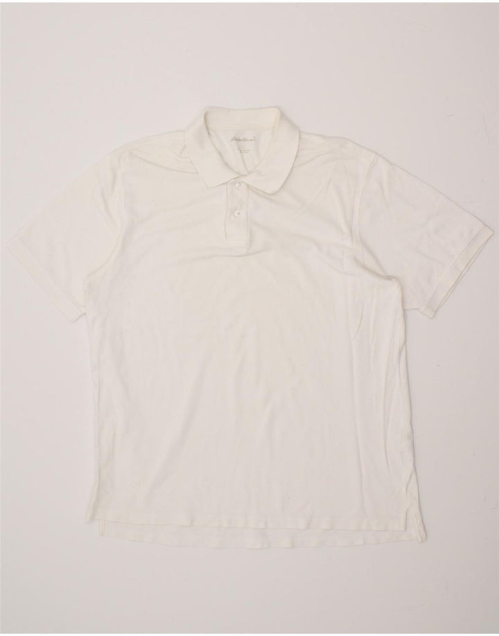 EDDIE BAUER Mens Polo Shirt Large White Cotton Vintage Eddie Bauer and Second-Hand Eddie Bauer from Messina Hembry 