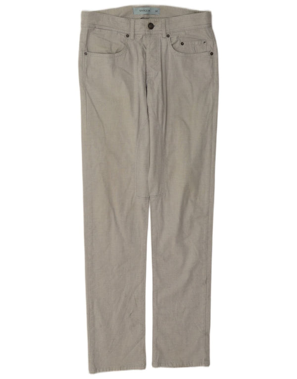 Calça casual masculina SIVIGLIA reta W32 L32 algodão cinza