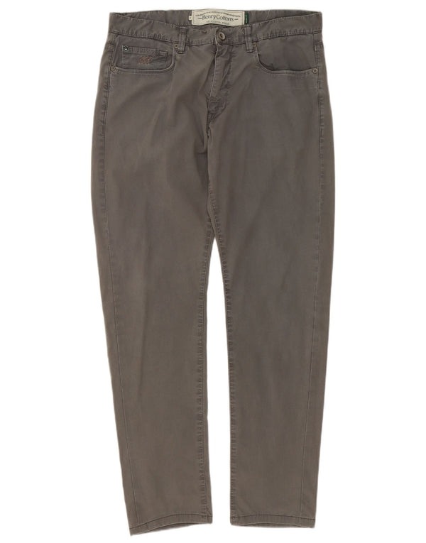 Calça casual masculina Henry Cottons Slim Fit W34 L30 algodão cinza