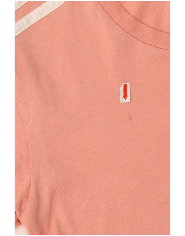 Camiseta Adidas Feminina Oversized Crop Top UK 6 XS Rosa Algodão