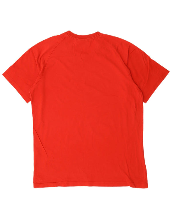 Adidas Mens Graphic T-Shirt Top Médio Algodão Vermelho