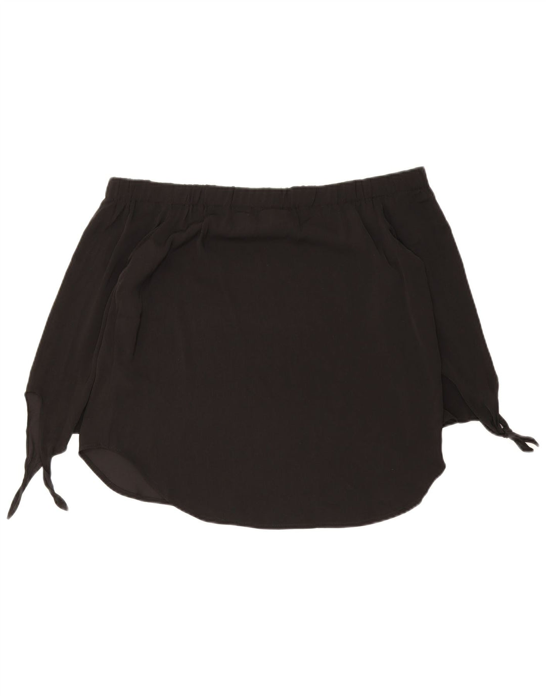 Top feminino Oasis com manga 3/4 sem ombro UK 12 poliéster preto médio