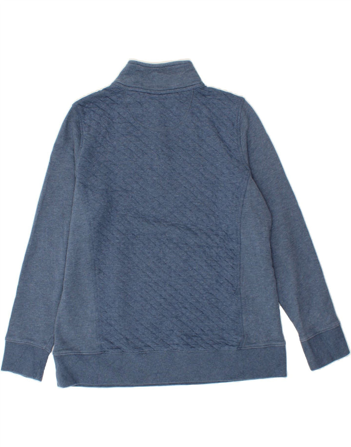 L.L.BEAN Womens Zip Neck Sweatshirt Jumper UK 18 XL Blue Cotton Vintage L.L.Bean and Second-Hand L.L.Bean from Messina Hembry 