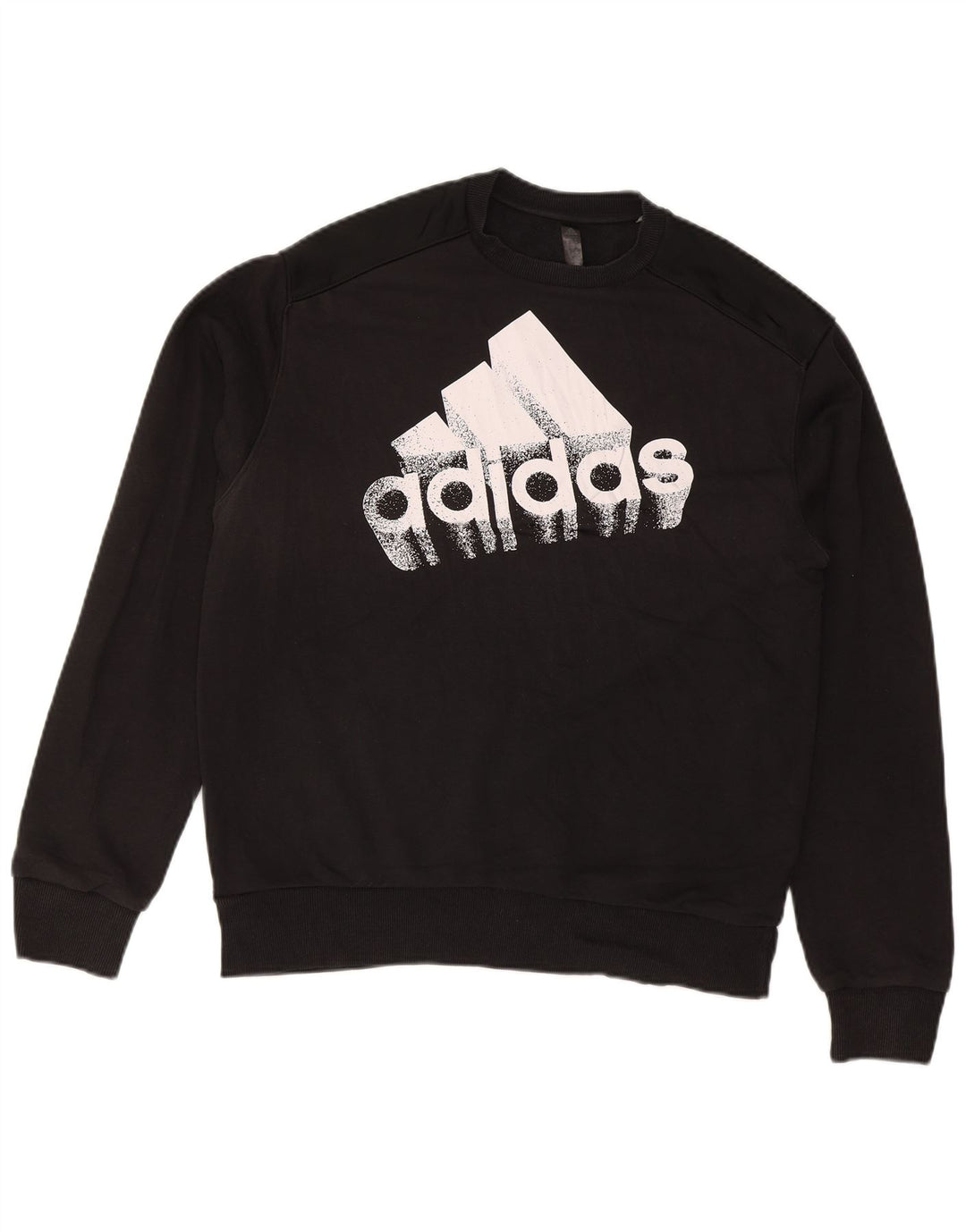 ADIDAS Mens Graphic Sweatshirt Jumper Médio Algodão Preto