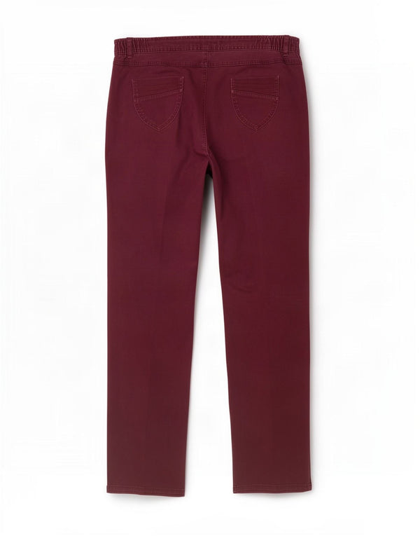 Calça Chino Clássica Feminina Marks & Spencer Reino Unido 16 Grande W36 L30 Borgonha