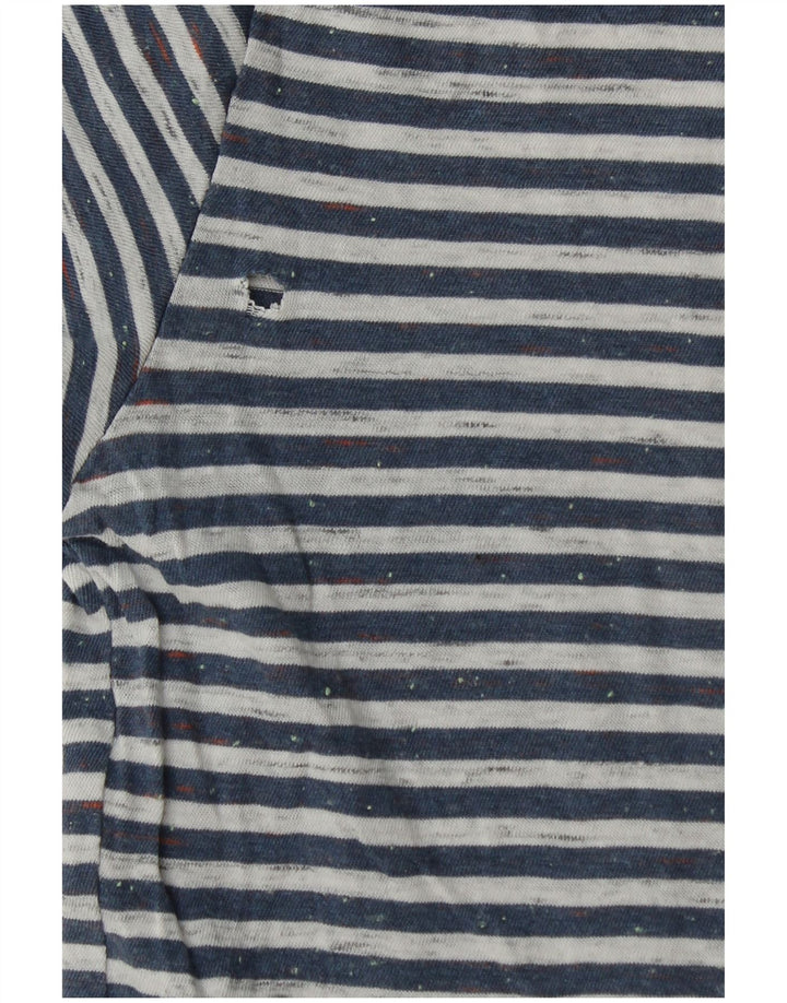Camiseta masculina Tommy Hilfiger Top médio algodão listrado azul marinho