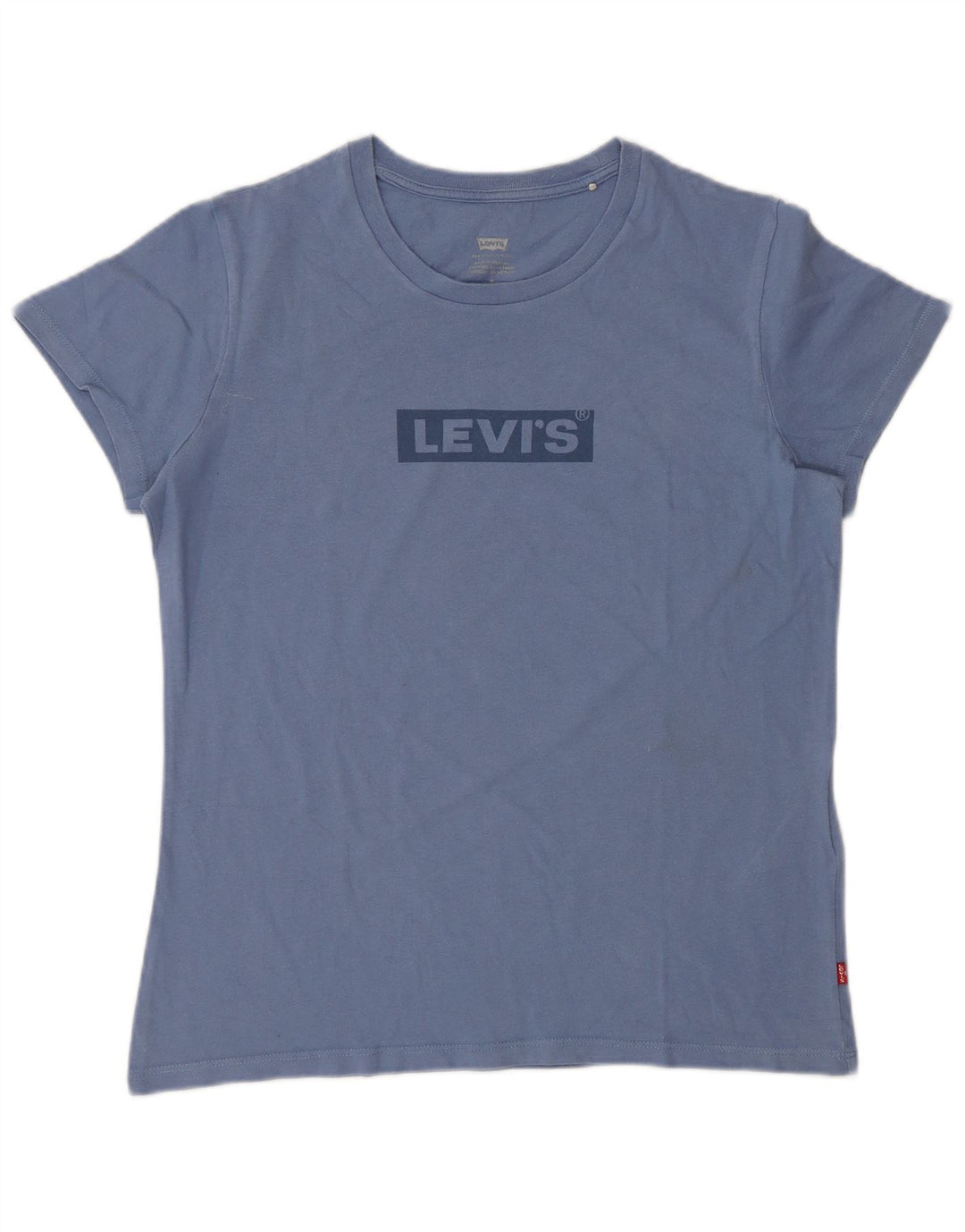 Camiseta feminina gráfica Levi's Top UK 14 algodão azul médio