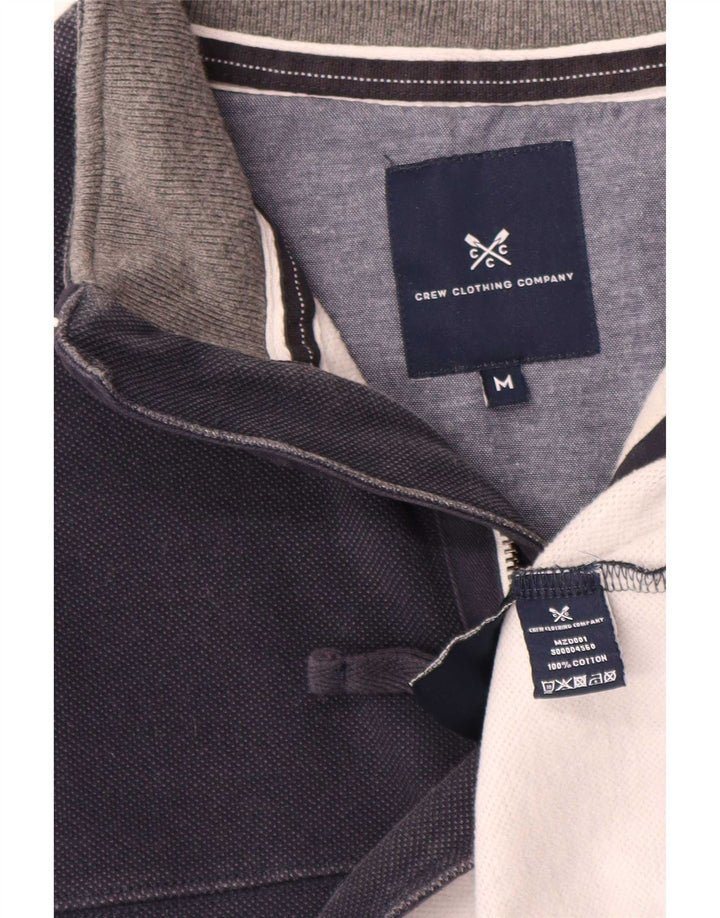 Crew Clothing Mens moletom com gola zip jumper médio algodão azul marinho