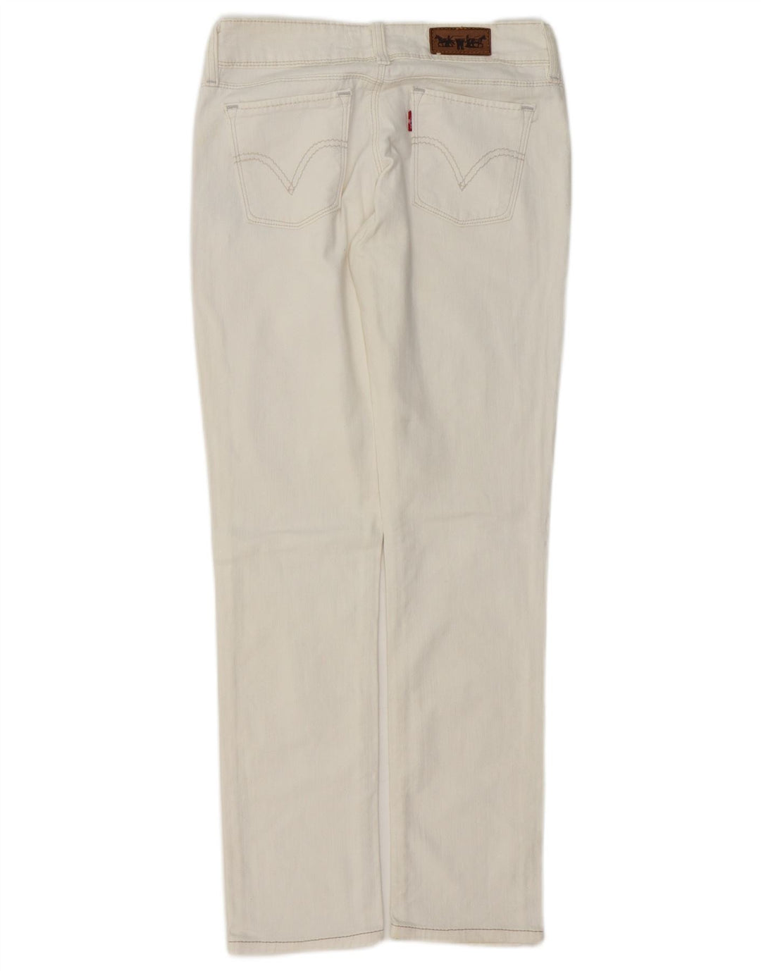 Calça jeans feminina Levi's 571 Slim W28 L30 algodão branco