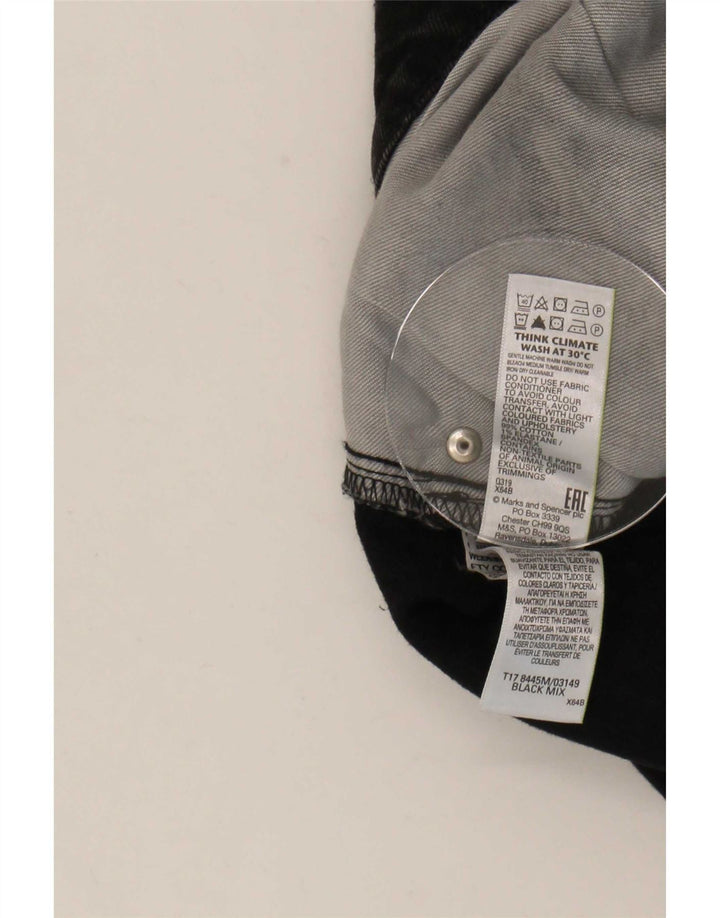 Jeans cônicos masculinos Marks & Spencer W38 L33 algodão preto