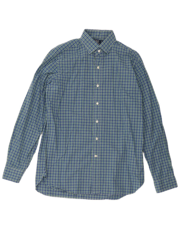 Polo Ralph Lauren Camisa masculina tamanho 16 40/41 grande algodão xadrez azul
