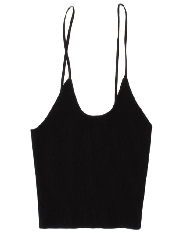 Zara Womens Cami Top UK 10 Pequeno Preto