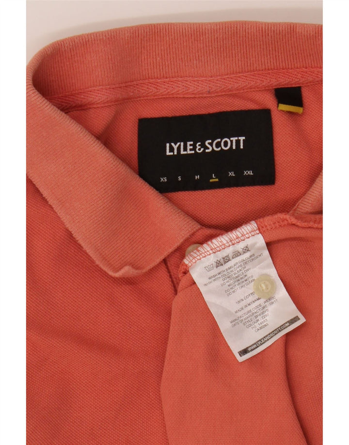 LYLE & SCOTT Mens Polo Shirt Large Red Cotton Vintage Lyle & Scott and Second-Hand Lyle & Scott from Messina Hembry 