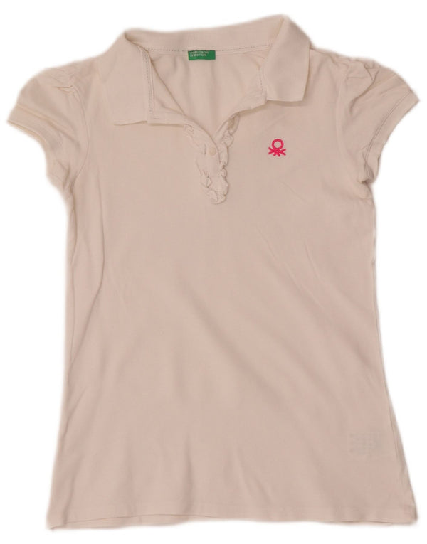 Polo Benetton Menina 11-12 Anos 2XL Algodão Branco