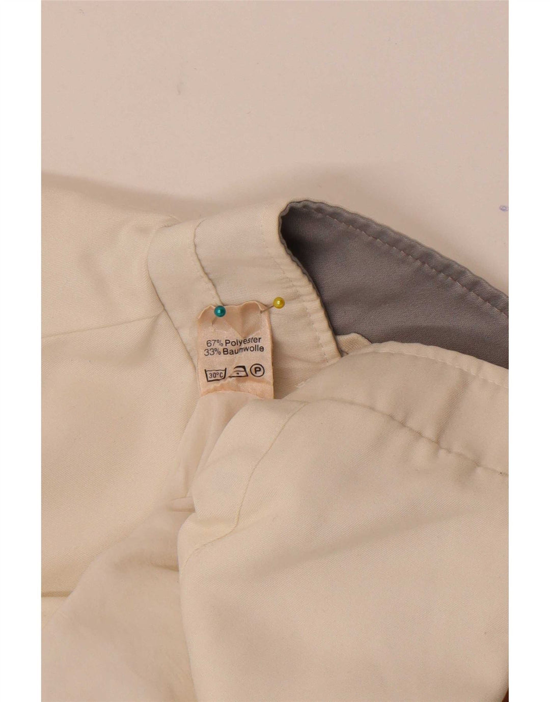 Jaqueta bomber feminina vintage IT 46 grande poliéster branco Colourblock
