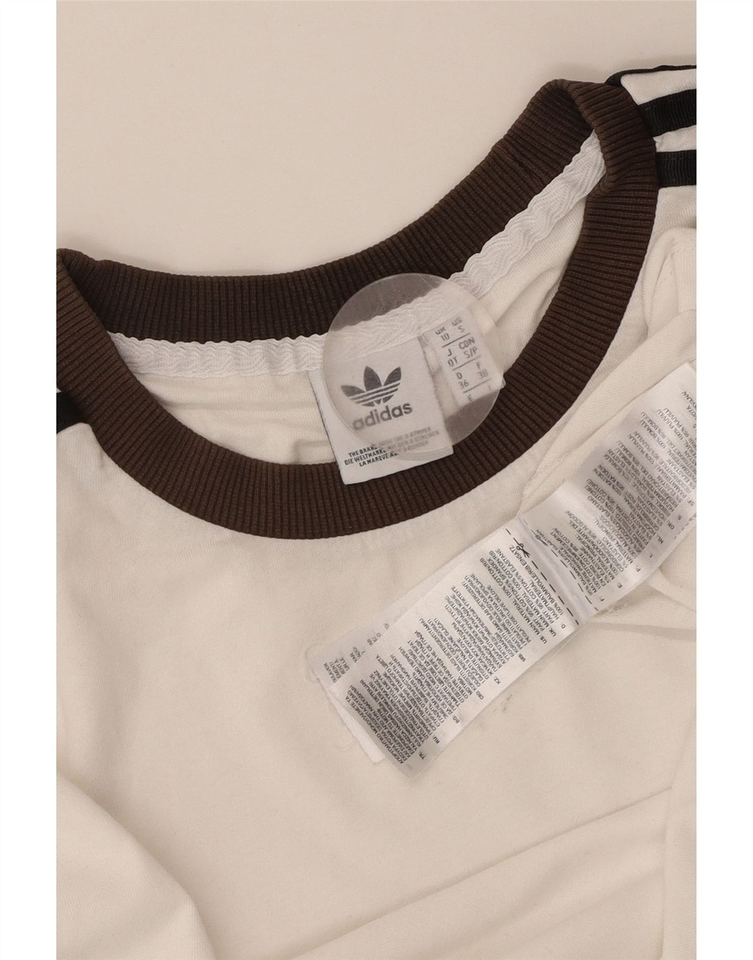 ADIDAS Womens Oversized T-Shirt Top UK 10 Pequeno Algodão Branco
