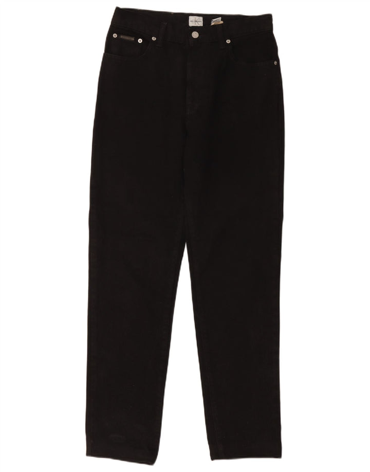 Calça jeans feminina Calvin Klein reta US 8 médio W30 L29 algodão preto