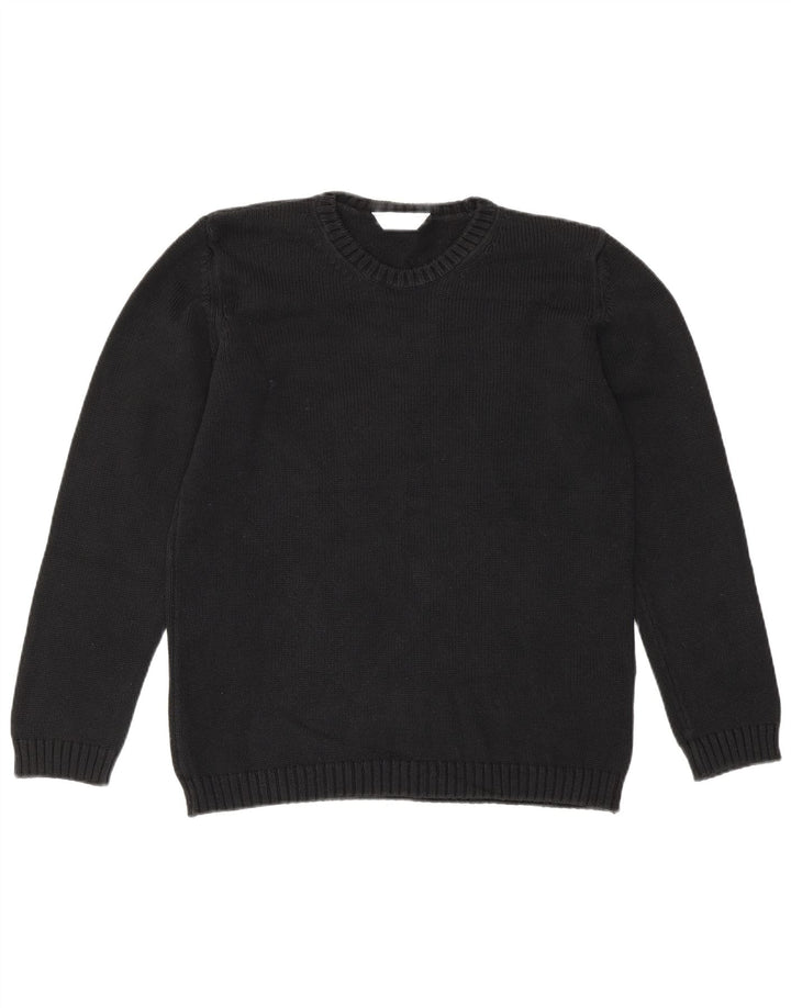 Suéter feminino Marks & Spencer com gola redonda grande, Reino Unido 10 pequeno preto