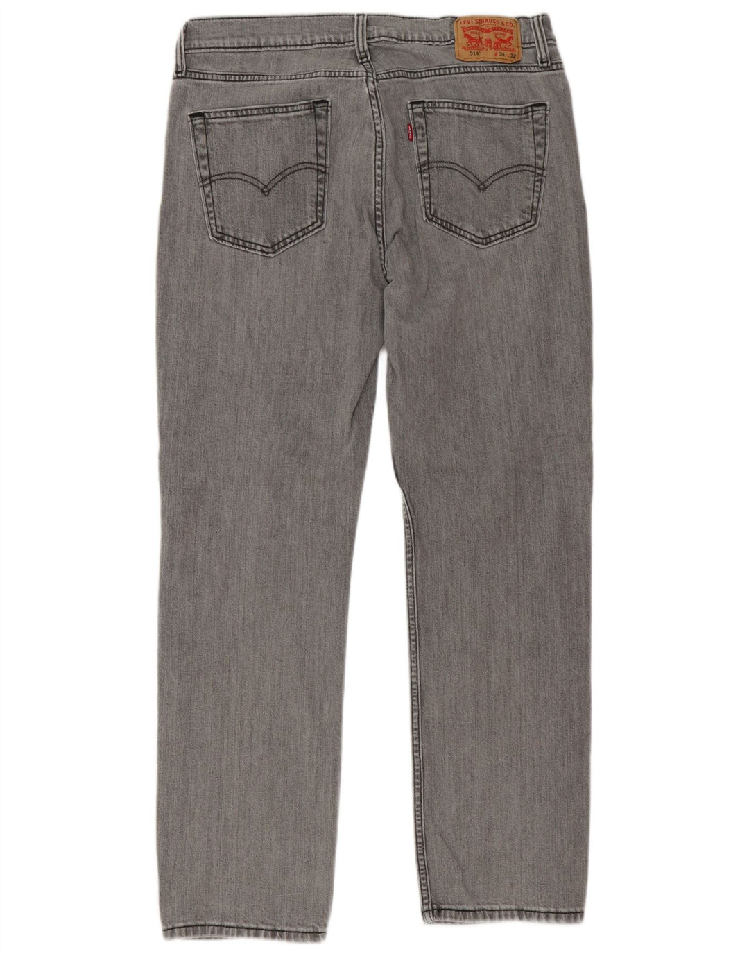 Calça jeans masculina Levi's 514 Straight W34 L32 cinza algodão