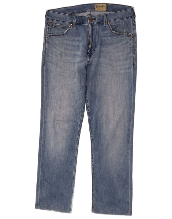 Wrangler Mens Greensboro Straight Jeans W32 L29 Azul Algodão