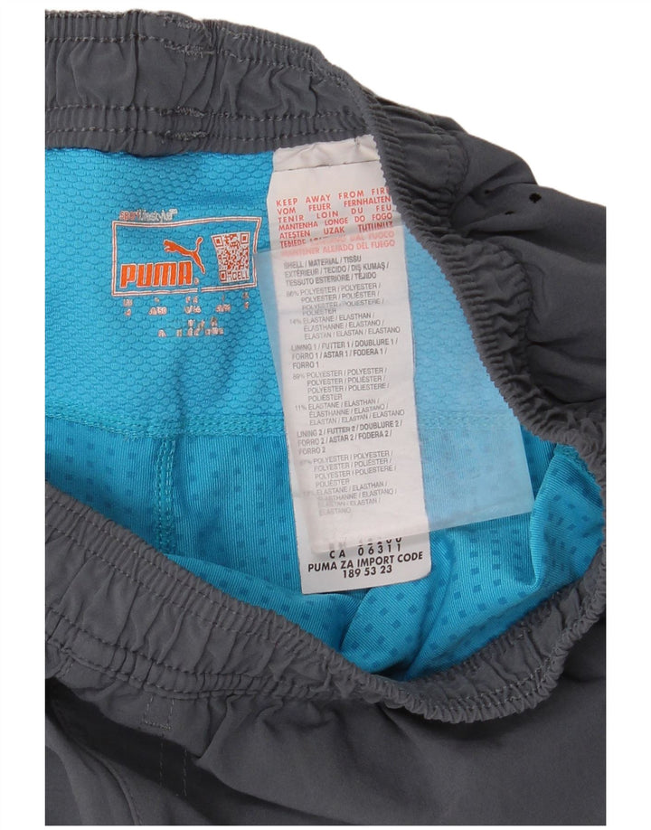 Shorts esportivos masculinos Puma médio cinza colorblock poliéster