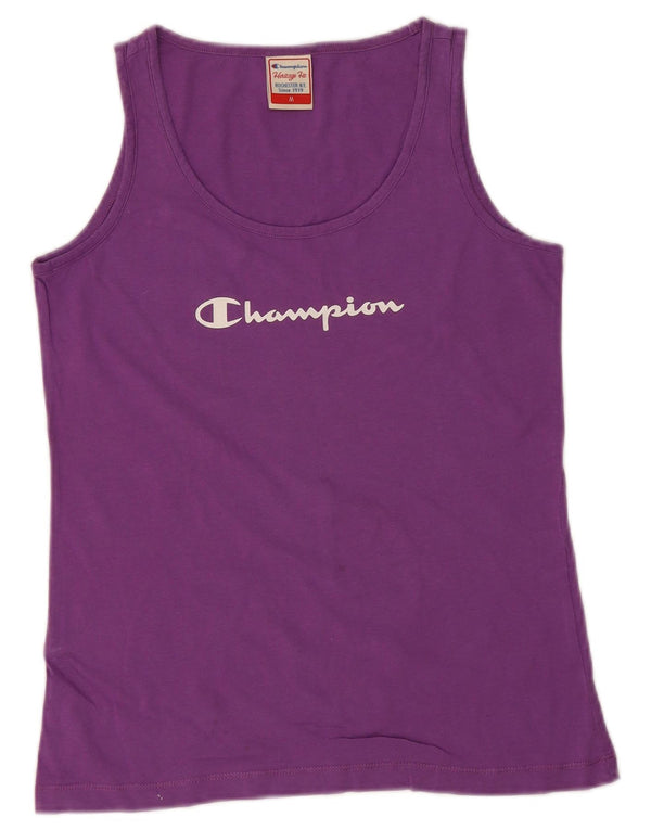Colete gráfico Champion feminino Heritage Fit Top UK 12 médio roxo