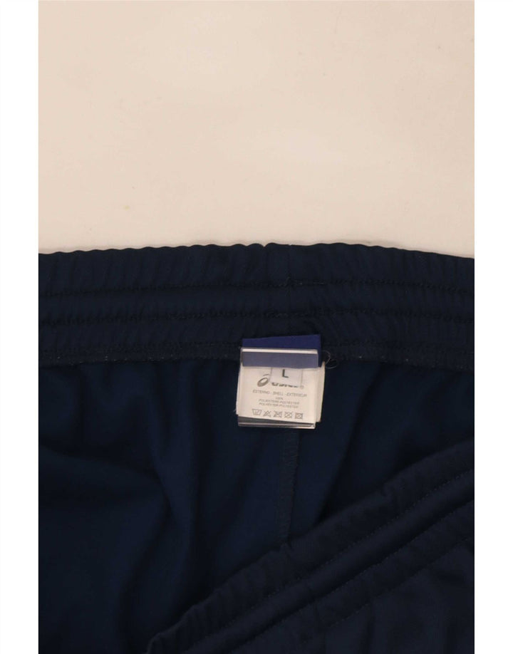 Calça de treino masculina Asics grande poliéster azul marinho